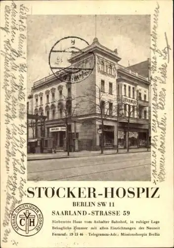 Ak Berlin Kreuzberg, Stöcker Hospiz, Saarland Straße 59