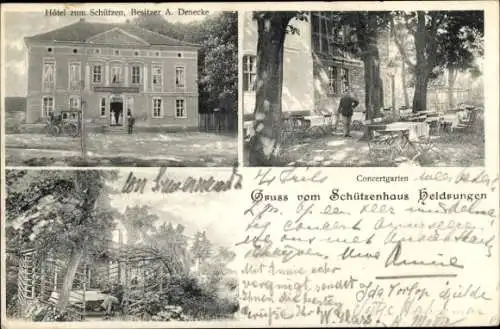 Ak Heldrungen in Thüringen, Schützenhaus, Konzertgarten, Hotel zum Schützen