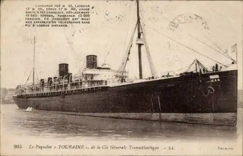 CPA Paquebot Touraine, Compagnie Générale Transatlantique