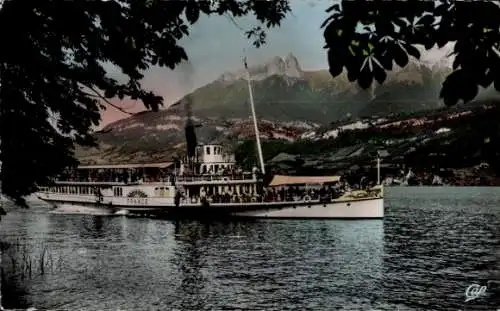 Ak Dampfschiff France auf dem Lac d'Annecy