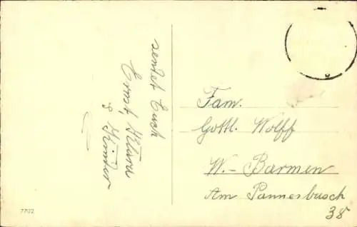 Ak Glückwunsch Ostern, Lämmer, Wiese, Häuser