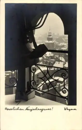 Ak Glückwunsch Neujahr, Glockenturm, Glocke