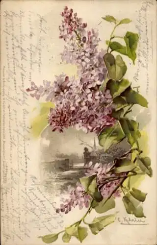 Künstler Ak Klein, Catharina, blühender Flieder