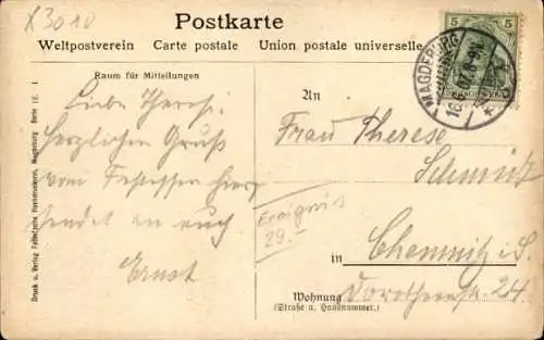 Künstler Ak Magdeburg an der Elbe, Breiteweg