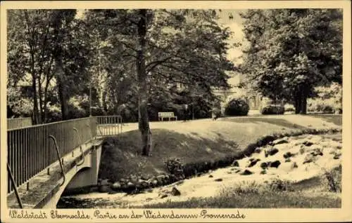 Ak Eberswalde in Brandenburg, Waldstadt, Partie an der Weidendamm Promenade