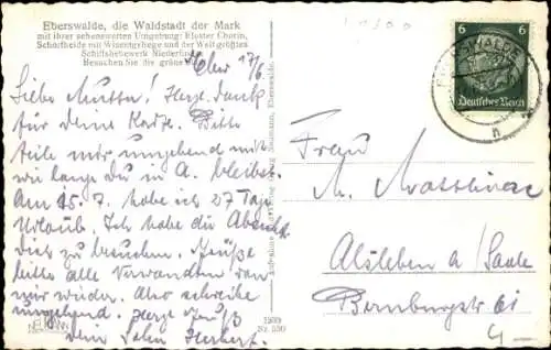 Ak Eberswalde in der Mark, Wasserfall, Weidendamm