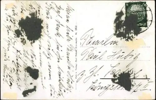 Ak Eberswalde in Brandenburg, Wasserfall an der Promenade