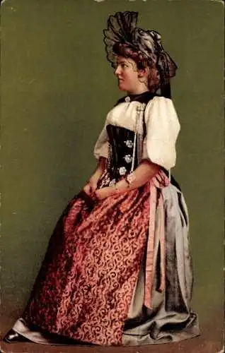 Ak Kanton Bern, Bernerin, Frau in schweizerischer Tracht, Moderne Tracht