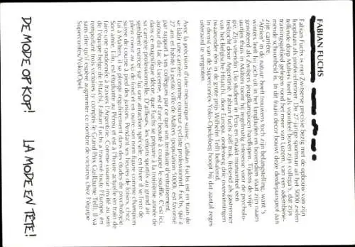 Ak Radrennfahrer Fabian Fuchs, Portrait, Autogramm