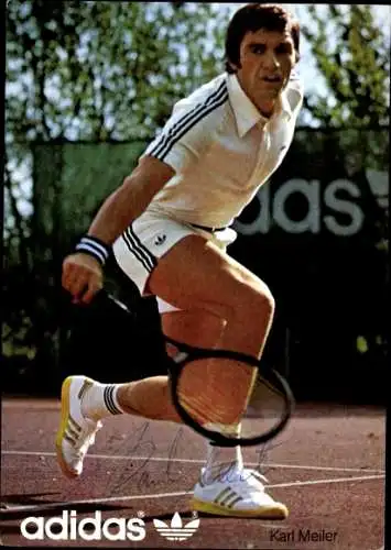 Ak Tennisspieler Karl Meiler, Adidas Reklame, Autogramm