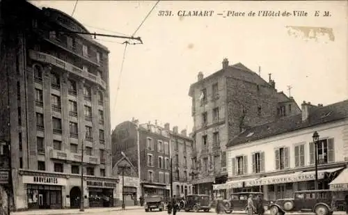 Ak Clamart Hauts de Seine, Place de l'Hôtel-de-Ville