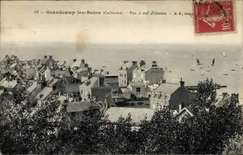 Ak Grandcamp les Bains Calvados, Vue a vol d'oiseau