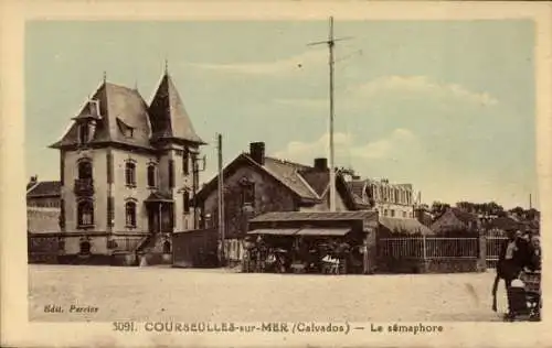 Ak Courseulles sur Mer Calvados, Le semaphore