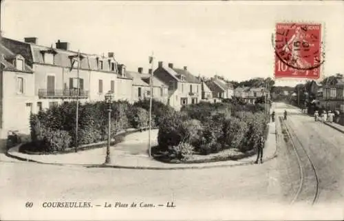 Ak Courseulles sur Mer Calvados, Place de Caen