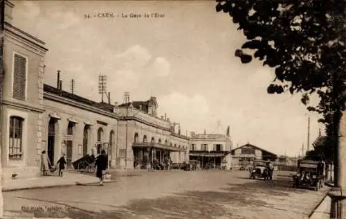 Ak Caen Calvados, Staatsbahnhof