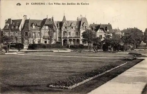 Ak Cabourg Calvados, Les villas des jardins du Casino