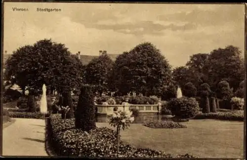 Ak Viersen in Nordrhein Westfalen, Stadtgarten, Fontaine