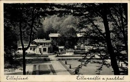 Ak Lillafüred Ungarn, Lillaszálló, Park, Hotel Lilla, Landschaft, Bäume