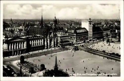 Ak Leipzig in Sachsen, Blick vom Europahaus auf Augustusplatz
