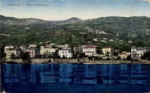 Ak Lovrana Kroatien, Blick auf die Villen am Südstrand