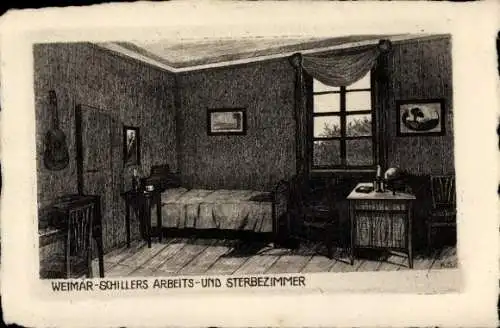 Ak Weimar in Thüringen, Schillers Arbeits- und Sterbezimmer