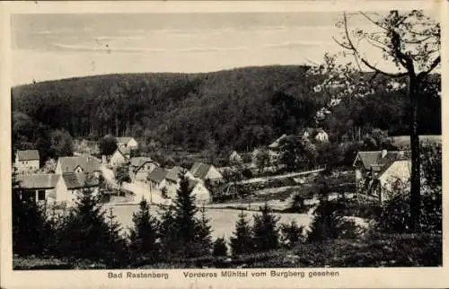 Ak Rastenberg in Thüringen,  Vorderes Mühltal, Burgberg, Waldlandschaft