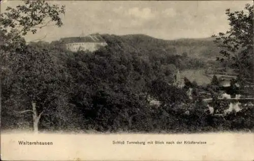 Ak Waltershausen in Thüringen, Schloß Tenneberg, Blick nach der Kräuterwiese