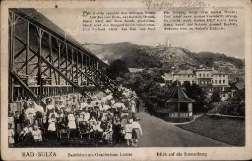 Ak Bad Sulza in Thüringen, Historische Postkarte, Gradierhaus Louise, Blick auf Sonnenburg