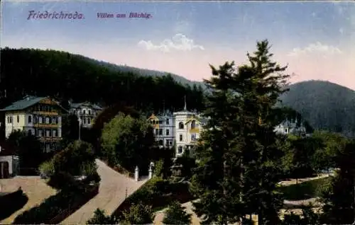 Ak Friedrichroda Thüringer Wald, Blick auf die Villen am Büchig