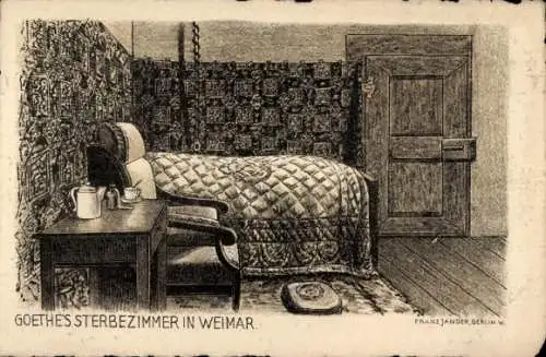 Ak Weimar in Thüringen, Goethe, Goethes Sterbezimmer