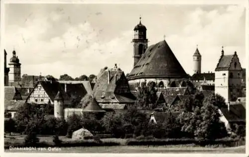 Ak Dinkelsbühl in Mittelfranken, Dinkelsbühl von Osten, historische Gebäude, Kirche, Stadtansicht