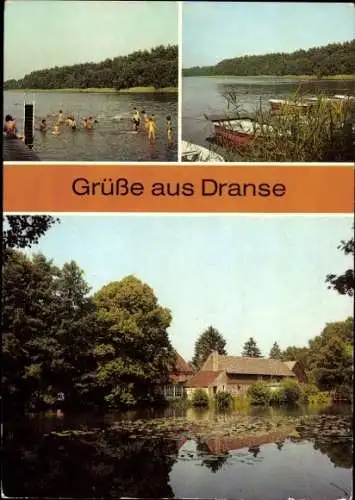 Ak Dranse Wittstock Dosse in der Prignitz, Bilder vom Baalensee, Bootshafen, Mühlengebäude, So...