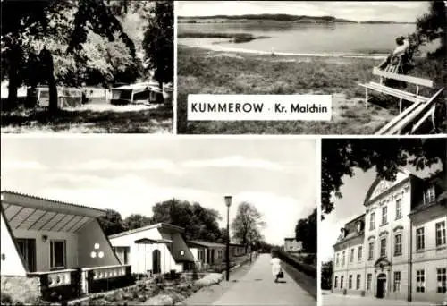 Ak Kummerow am See, Camping, Straßenzug, öffentliches Gebäude