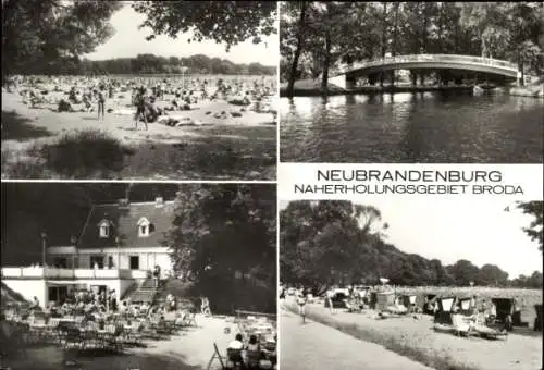 Ak Neubrandenburg, Naherholungsgebiet Broda, Freibad Tollensesee, Oberbach, HO Cafe Seeblick