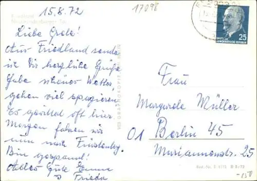 Ak Friedland in Mecklenburg, Neubrandenburger Tor