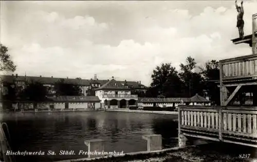 Ak Bischofswerda in Sachsen, Städtisches Freischwimmbad