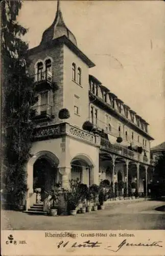 Ak Rheinfelden in Baden, Grand-Hôtel des Salines, historische Architektur, Bäume, Balkon