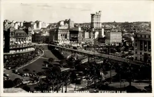 Ak São Paulo Brasilien, Stadtansicht von  Viadukt do Chá, Gebäude