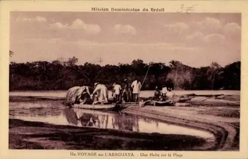 Ak Brasilien, Un Voyage sur l'Araguaya, Une Halte sur la Plage