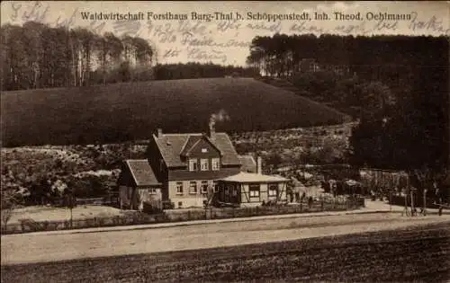 Ak Schöppenstedt in Niedersachsen, Forsthaus, Waldwirtschaft, ländliche Umgebung, das Haus ist...