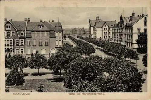 Ak Saarlouis, Partie am Hohenzollernring mit Allee