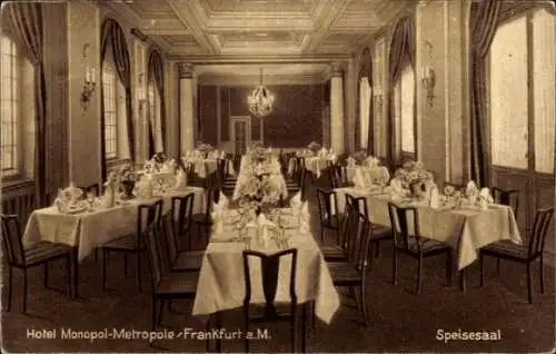 Ak Frankfurt am Main, Hotel Monopol Metropole, Speisesaal