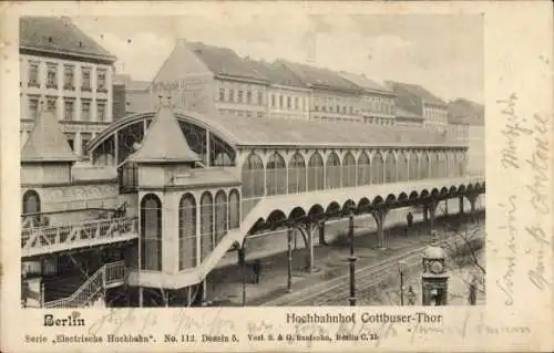 Ak Berlin Kreuzberg, Hochbahnhof Cottbuser Tor