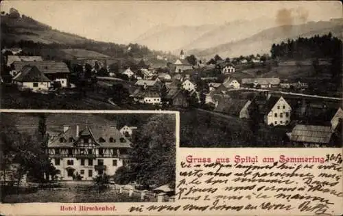 Ak Spital am Semmering Steiermark, Gesamtansicht, Hotel Hirschenhof