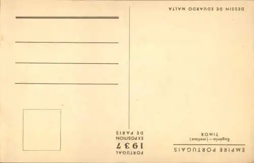 Künstler Ak Malta, E., Exposition de Paris 1937, Empire Portugais, Timor