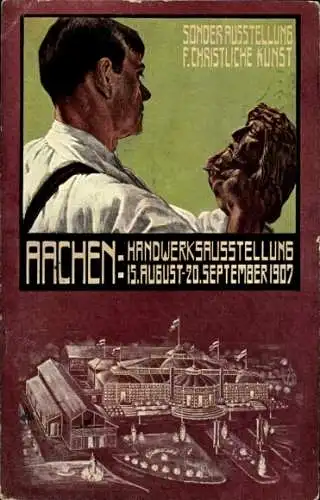 Künstler Ak Aachen, Sonderausstellung F. Christliche Kunst, Handwerksausstellung 1907