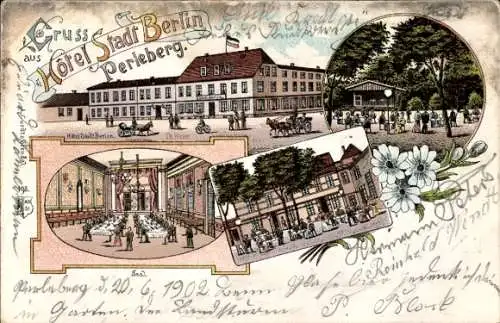 Litho Perleberg in der Prignitz, Hotel Stadt Berlin, Innenansicht