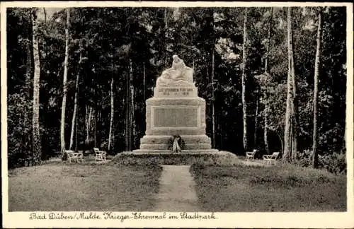 Ak Bad Düben an der Mulde Sachsen, Stadtpark, Krieger-Ehrenmal