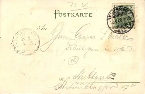 Präge Wappen Passepartout Ak Karlsruhe in Baden, Anlage, Stadt, Engel