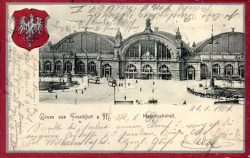 Ak Frankfurt am Main, Hauptbahnhof, Wappen